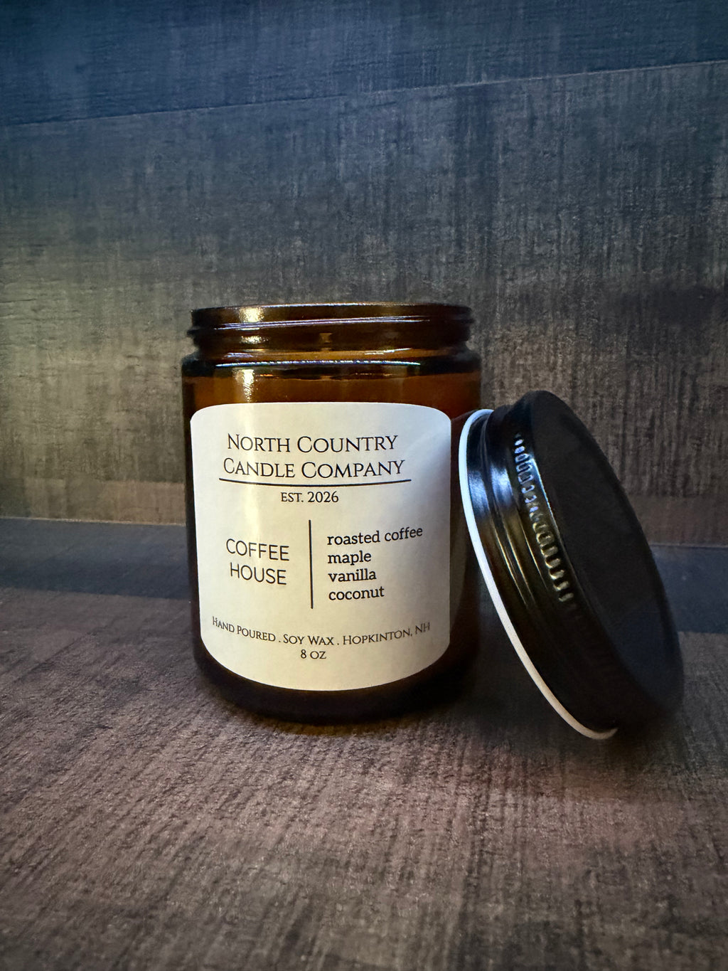 Coffee House 8 oz Amber Jar